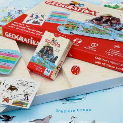 Geografika Map Game with Illustrated Map & 40 Game Cards